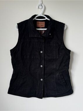 Outback Trading Co Canvas Vest Western Ranch Vest Plaid Lined Utility Vest